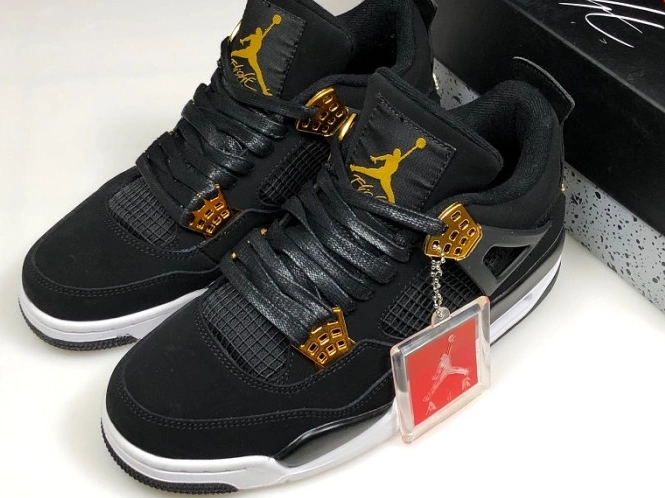MaikeSneakers 308497-032 Air 4 Royalty Jordan Metallic Gold-White Black 0728